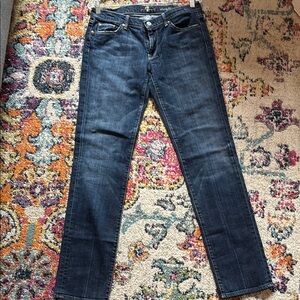 7 For All Mankind Blue Straight Leg Jeans